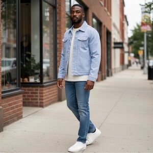 McNairy & Co Men's Light Blue Shirt Jacket